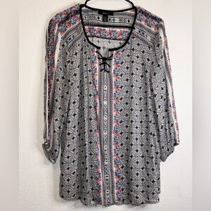 Style & Co Boho Patterned Women's Top Size L